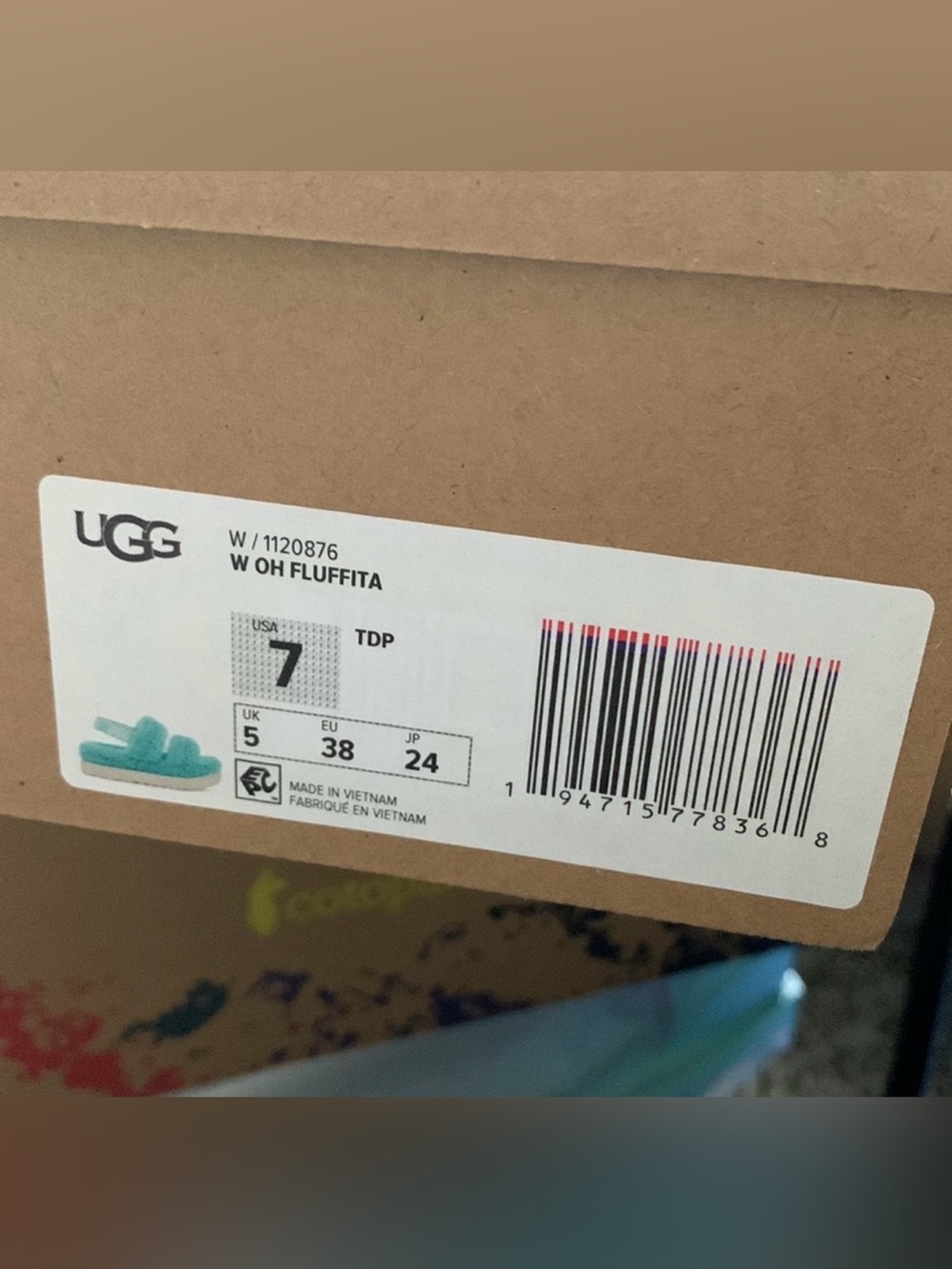 BRAND NEW UGG Fluffita Tide Pool Aqua - Picture 7 of 7